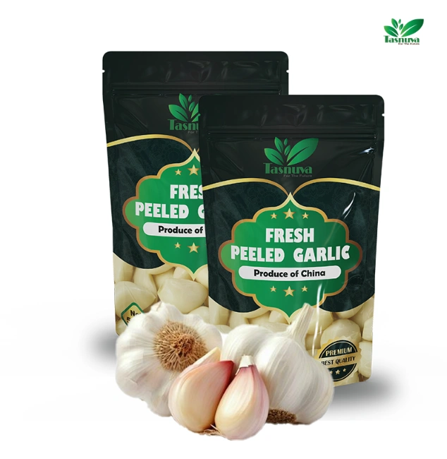 Garlic wholesale by TasnuvaeWorld company – fresh white garlic bulbs in bulk packaging for export and wholesale supply